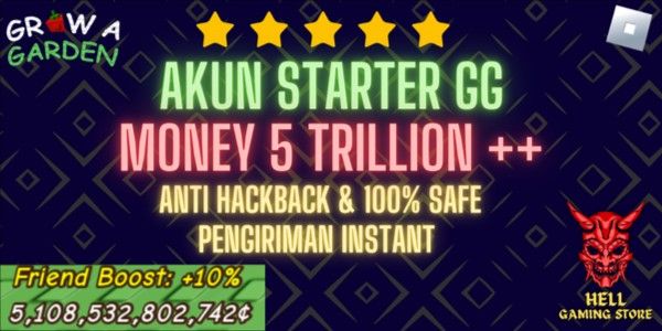 Akun Starter (Datpol) 5 T+ Coins | Grow A Garden