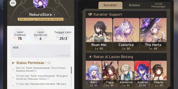 [Asia F2P] Akun HSR Endgame Libas All Konten Well Build (13 Limited Char + 6 Limited LC)