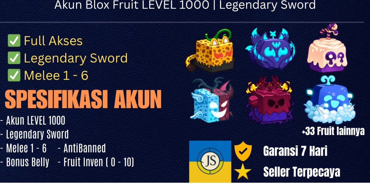 Blox Fruit Account Level 1000! Bonus Fruit in Inventory!