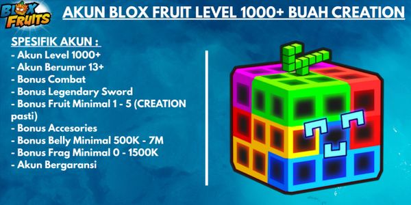 COMPTE BLOX FRUITS NIVEAU 1000+ FRUIT DE CRÉATION