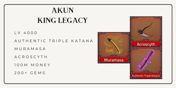 AKUN KING LEGACY - ATK, MURAMASA, ACROSCYTH