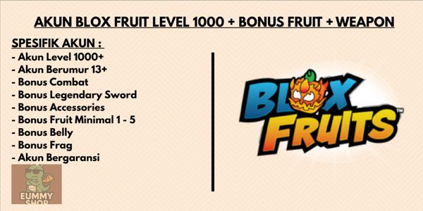 PROMO COMPTE BLOX FRUIT NIVEAU 1000+ FRUIT BONUS