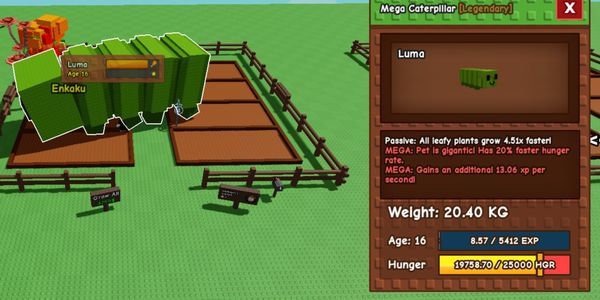 Titan/Mega Heavy Caterpillar As Shown - Grow A Garden