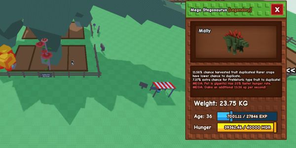 Huge/Mega Stegosaurus Weight According to Picture - Grow a Garden