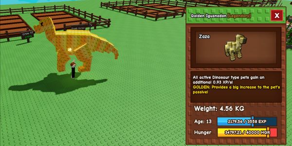 Golden Iguanodon - Grow a Garden