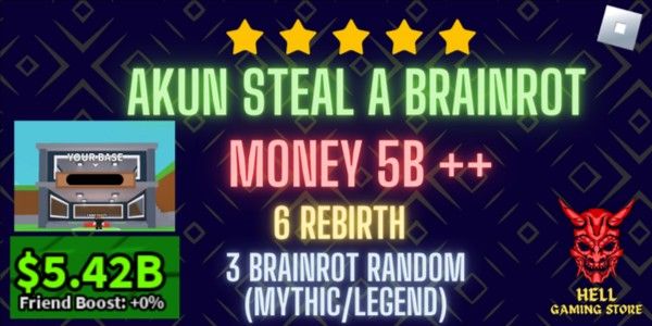 Account 6 Rebirth Money 1B+ | Steal A Brainrot