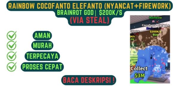 Beli Item Rainbow Cocofanto Elefanto NyanCat+Firework (Brainrot God ...