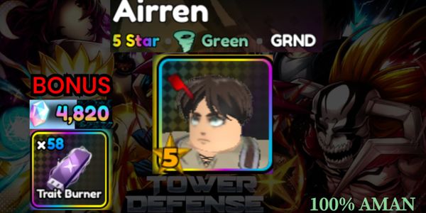 Akun Starter BLOODLUST Airren (Eren) I All Star Tower Defense X