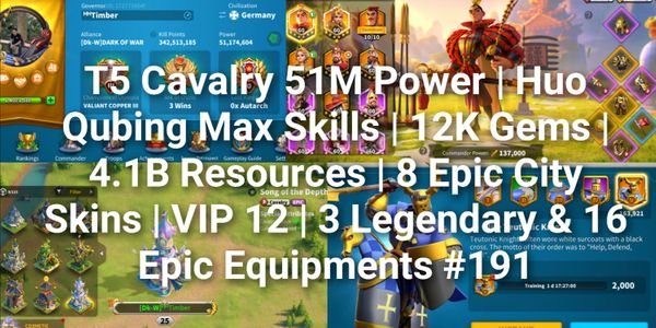 Android/iOS/PC Power 40M-50M, VIP 12-14, Multiple Expertise Legendary Commanders