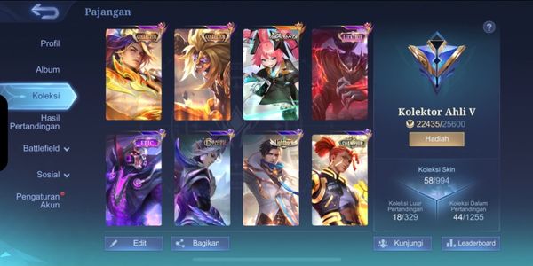 Collector Arlott Badang | Aspirant Layla | Luckybox Hayabusa | Epic Limited Roger | Lightborn Granger | Champion Brody