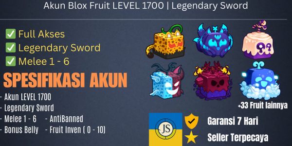 Akun Blox Fruit LEVEL 1700 | Legendary Sword