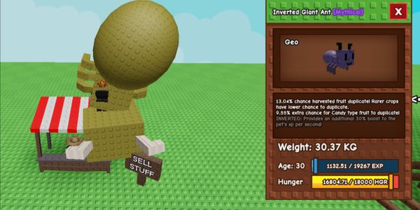Titan Inverted Giant Ant Weight According to Picture - Grow a Garden