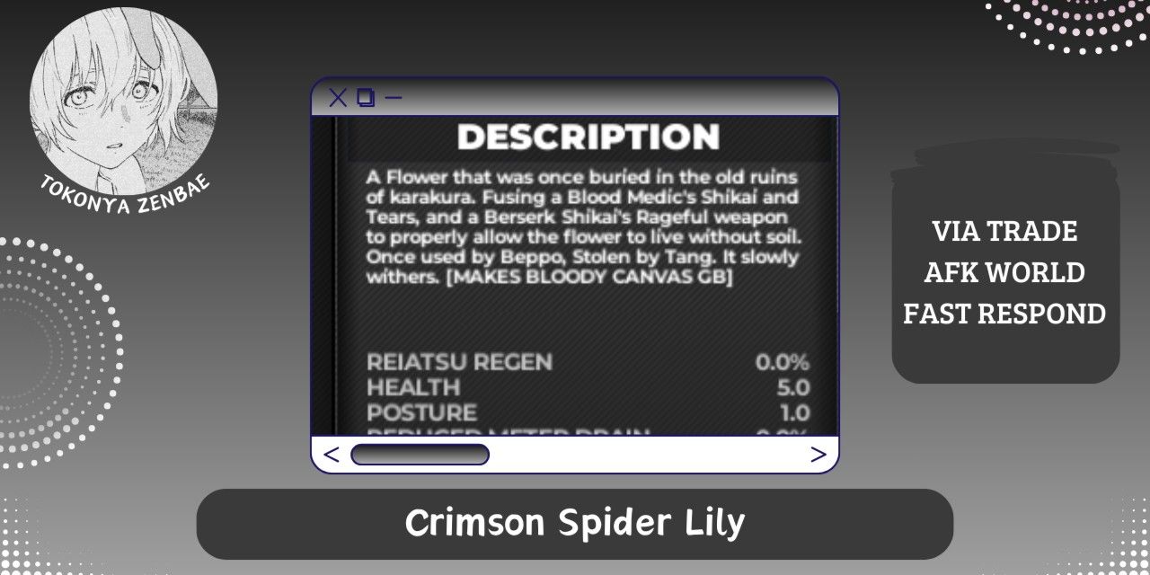 Buy Item Crimson Spider Lily Type Soul 3738815 | itemku