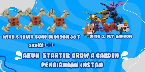 Account Starter Grow A Garden || 175T Coin 5 Bone Blossom || Bonus 2 Random Pets Shown In Picture