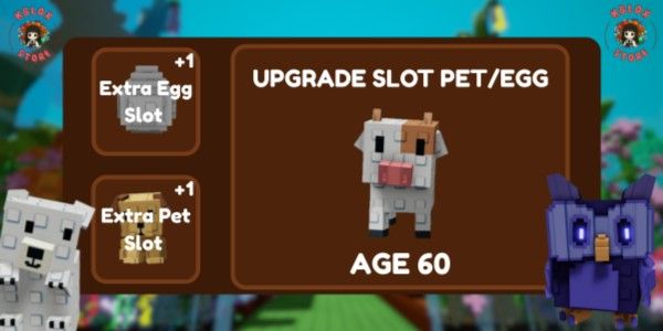 Pet Age 60 | Upgrade Slot Pet/Egg | Bonus Gift | Grow a Garden