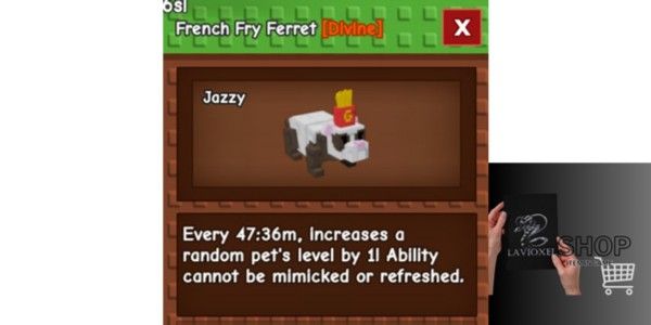 French Fry Ferret (DIVINE) LEVEL 100 MAX - GROW A GARDEN - RBL