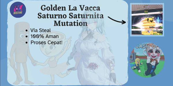 Golden La Vacca Saturno Saturnita (Mutation Firework, Snowy + Disco) - Steal A Brainrot