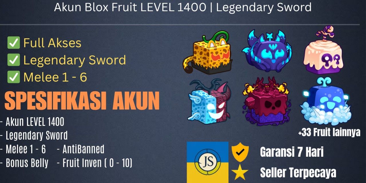 Account Level 1400 | Bonus Legendary Sword | Bonus Belly