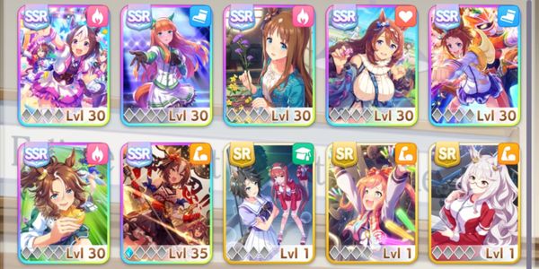 Uma Musume | 7 SSR Support Yaeno Muteki - Lb1, Super Creek, Grass Wonder 4 other SSRs, 2 SSR Trainee Curren Chan, Narita Taishin #17