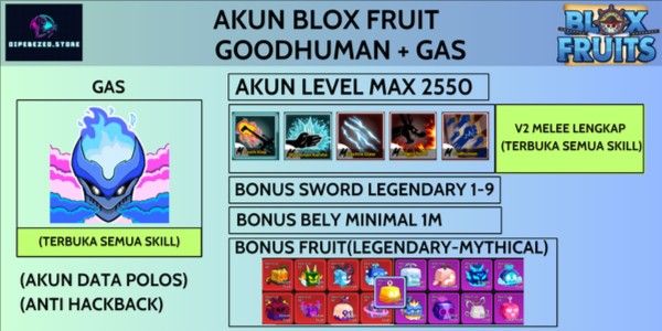 Blox Fruit Gas Account [All Skills Unlocked]