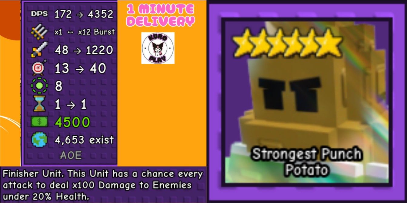 Beli Unit Strongest Punch Potato - Garden Tower Defense Garden Tower ...