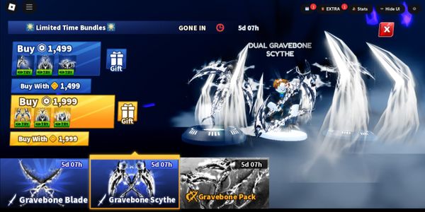 Limited Time Bundles Dual Gravebone scythe 1999