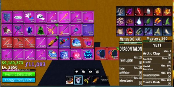 Account Blox Fruits Used Yeti Fruits (Spec Description)