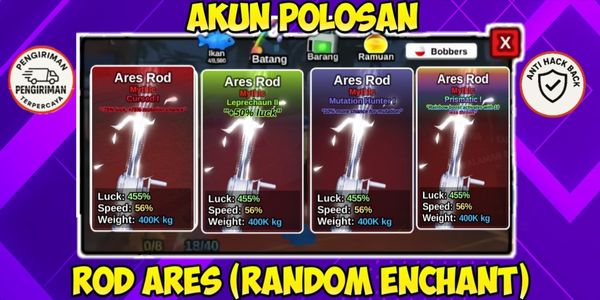 FISH IT ACCOUNT! | Ares Rod + Random Enchant (CHEAPEST)