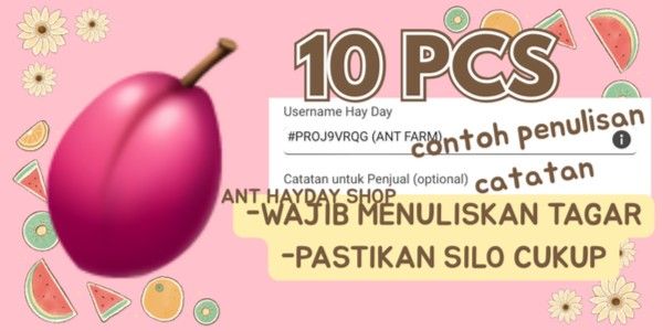 10 pcs Plum - Crops Hayday