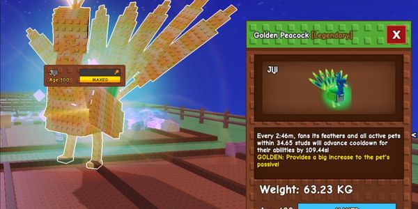Huge Golden Peacock 63KG | Grow A Garden