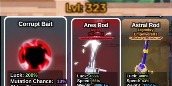 Akun Fish It Ares Rod + Corrupt Bait