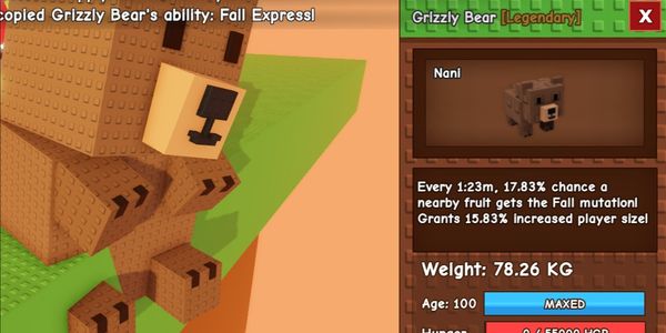 TITAN Grizzly Bear, VISUAL GEDE Grow a Garden RBL Titanic Pets