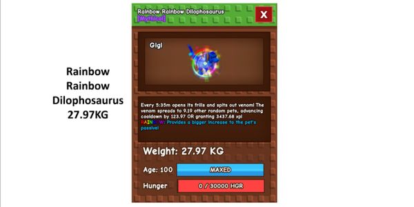 Rainbow Rainbow Dilophosaurus