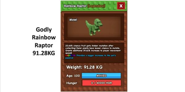 Godly Rainbow Raptor 91KG