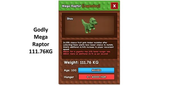 Godly Mega Raptor 111KG