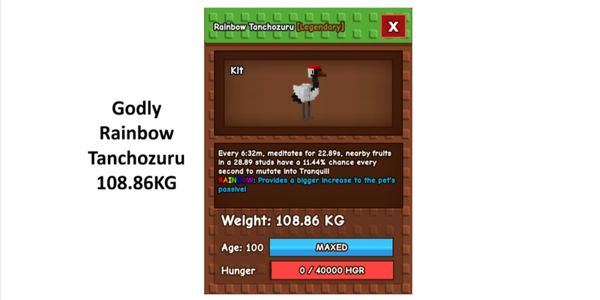 Godly Rainbow Tanchozuru 108KG