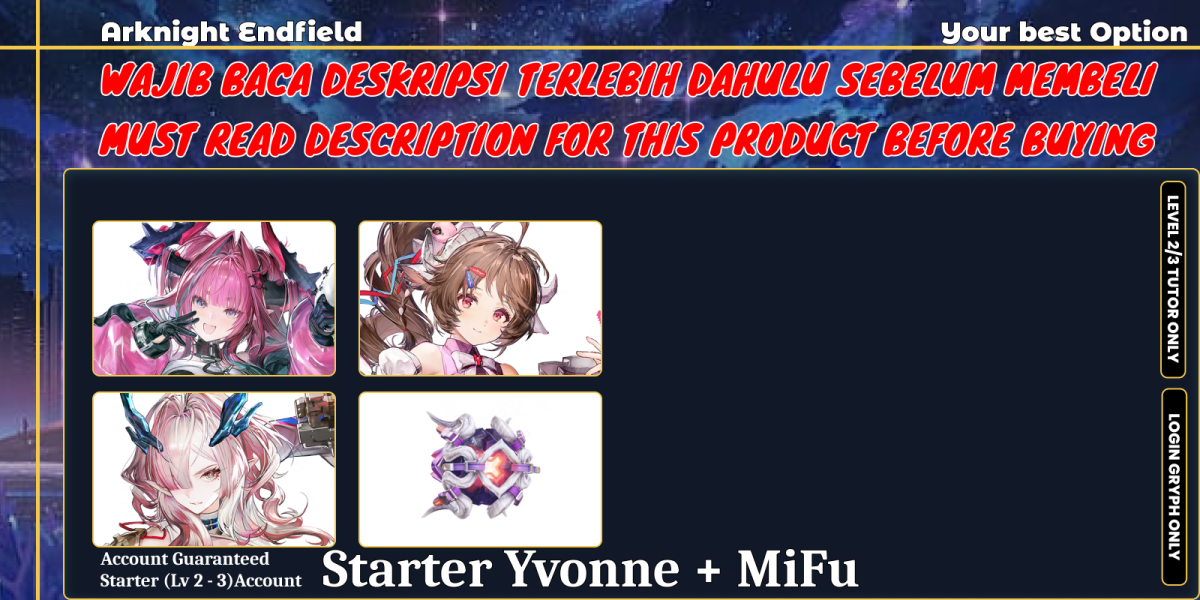 [ASIA] Starter Lv2 | Yvonne + Mi Fu + Ardelia Sign | No Outlook | AsMifYvo | MUST READ DESK!