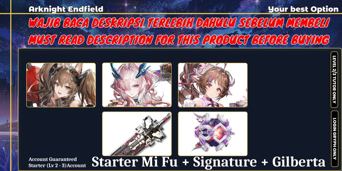 [ASIA] Starter Lv2 | Gilberta + Mi Fu Sign + Ardelia Sign | No Outlook | AsGilMif2 | MUST READ DESK!