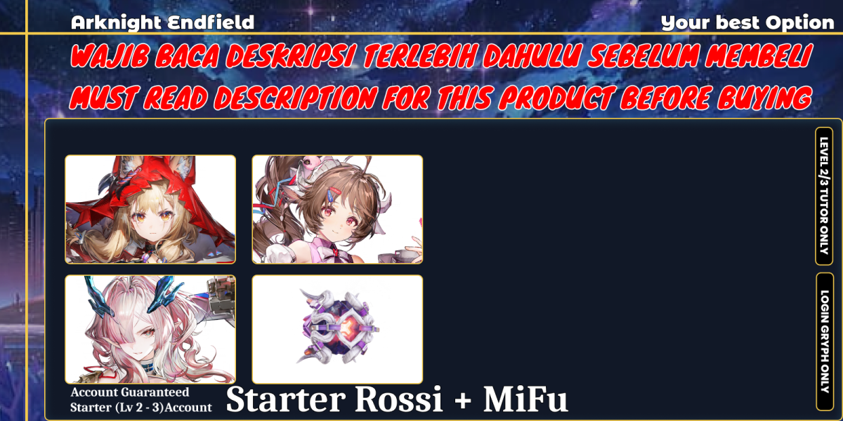 [ASIA] Starter Lv2 | Mi Fu + Rossi + Ardelia | No Outlook | AsMifRos | MUST READ DESK!