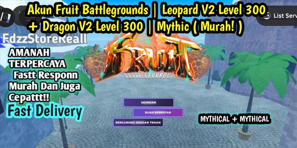 Account Fruit Battlegrounds Dragon V2 Lv300 + Leopard V2 Lv300