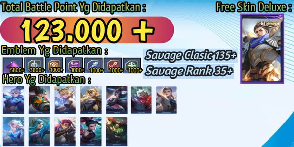 Akun Smurf BP Banyak #Berskin Deluxe/Epic