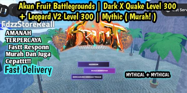 Account Fruit Battlegrounds Dark X Quake Stufe 300 + Leopard V2 Stufe 300
