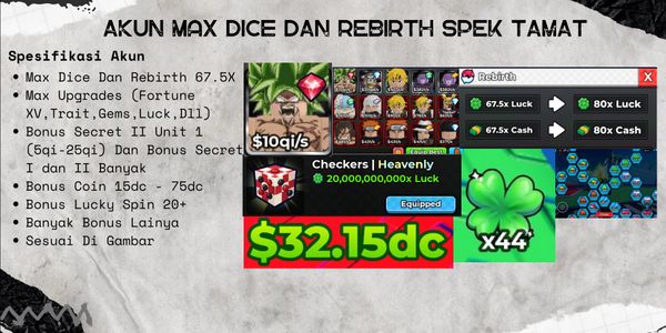 MAX ACCOUNT DICE AND REBIRTH ENDGAME SPECS