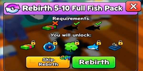 FISH REQUIREMENT REBIRTH 5-10 ALL FISH