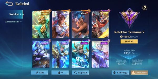 कूल Mobile Legends अकाउंट - कई स्किन्स और हीरोज