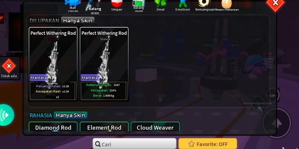 Withering Rod Binary + Bait WR binary + pet Mythic + Divine & Glitch Ability