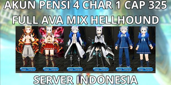COMPTE RETRAITÉ 4 PERSOS 1 CAP MAX NIVEAU 325 SERVEUR INDONÉSIE, FULL AVA MIX HELLHOUND, PRÊT À L'EMPLOI FULL RESET, VIA MQ, ANTI HACKBACK, SUPER PAS CHER