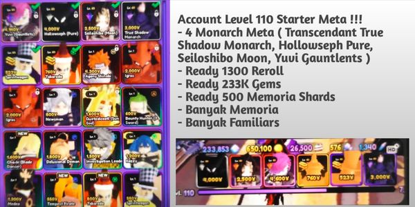 บัญชีเริ่มต้น 4 Monarch - Anime Vanguards