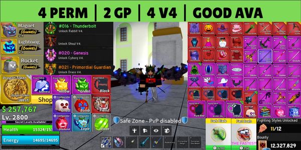 Blox Fruits Account - Perm Fruits & Gamepasses - 06