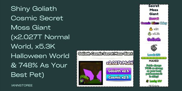 شايني Goliath Cosmic Secret Moss Giant (x2.027T العالم العادي، x5.3K عالم الهالوين و748% كأفضل حيوان أليف لديك)